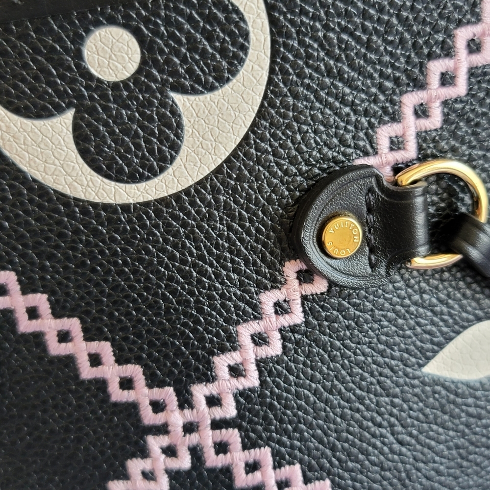 Louis Vuitton Neverfull MM Black Giant Flower Monogram Empreinte Leather Bag - Picture 15 of 17